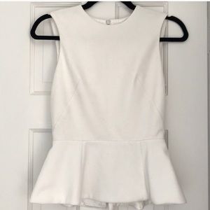 Classic white peplum top